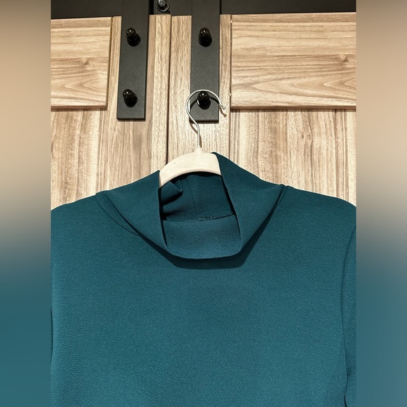 NWOT Plaid Panel Mock Neck Shirt Dress - Picture 9 of 11